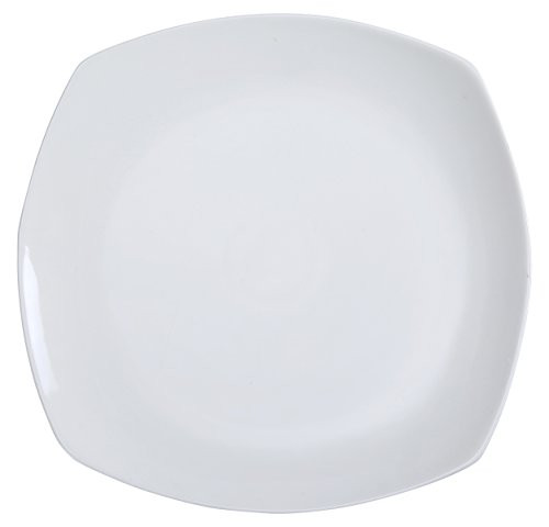Yanco FU308 Fuji Square Flat Plate 8 Length x 8 Width Porcelain Bone White Pack of 36