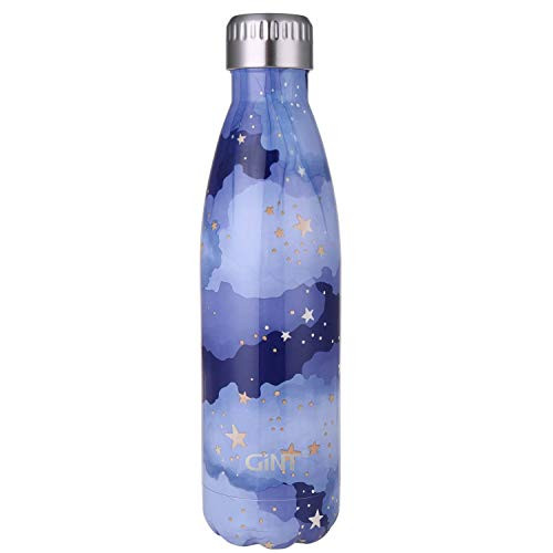 GiNT Stainless Steel Vacuum Insulated Double Walled Water Bottle for Outdoor Sports Cola ShapeTravel Mug 17oz  500ML Starry Sky
