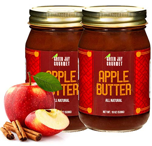 Green Jay Gourmet Apple Butter  AllNatural GlutenFree Fruit Spread  Apple Spread with Apples Cinnamon  Spices  Gourmet Fruit Butter  No Corn Syrup Preservatives or TransFats  2 x 19 Ounces