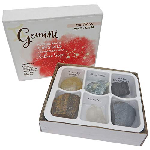 Rock Paradise Horoscope Stone Box Set  Gemini Zodiac Sign  Healing Crystals Birthstone Charms  Astrology Crystal Healing Horoscope Gift