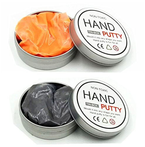 Magic Putty, Three Legs 2 Pack of crazy putty, Heat-Sensitive Hypercolor Putty Slime Super Stress Reliever Slime Toy for Kids & Adults (Black and Orange)