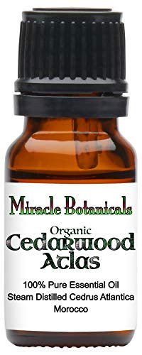 Miracle Botanicals Organic Cedarwood Atlas Essential Oil  100 Pure Cedrus Atlantica  10ml or 30ml Sizes  Therapeutic Grade  10ml