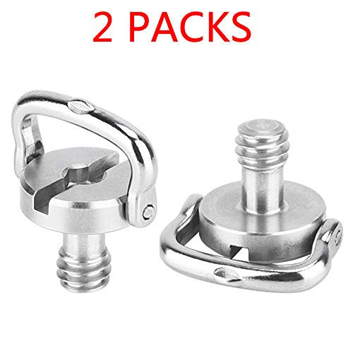 FOTOBETTER 14 Thread DRing Stainless Steel Camera Screw Quick Release Camera Fixing Screws with Standard 1420 Thread for Camera Tripod Monopod QR Quick Release Plate Mounting Screw 10mm Length