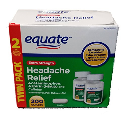 Equate Extra Strength Headache Relief Compared to Excedrin Caplets Twin Pack 200 Count