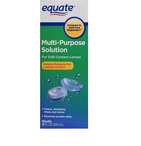 Equate Sterile MultiPurpose Contact Lenses Solution for Soft Contact Lenses Compare to OptiFree Replenish 12 FL OZ