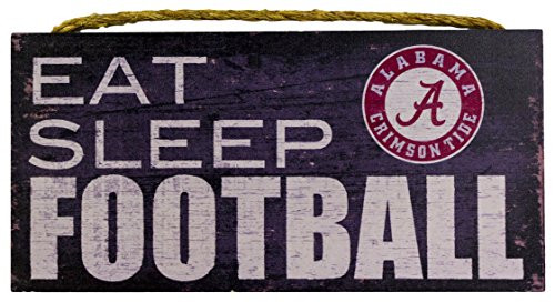 Fan Creations NCAA Alabama Crimson Tide 12 x 6 Eat Sleep Football Wood Sign