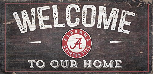 Fan Creations NCAA Alabama Crimson Tide 12 x 6 Distressed Welcome to Our Home Wood Sign Fan Creations NCAA Alabama Crimson Tide 12 x 6 Distressed Welcome to Our Home Wood Sign