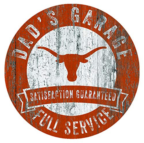 Fan Creations NCAA Texas Longhorns 12 Round Dads Garage Wood Sign Fan Creations NCAA Texas Longhorns 12 Round Dads Garage Wood Sign
