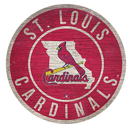 Fan Creations MLB St Louis Cardinals 12 Circle with State and Team Logo Wood Sign