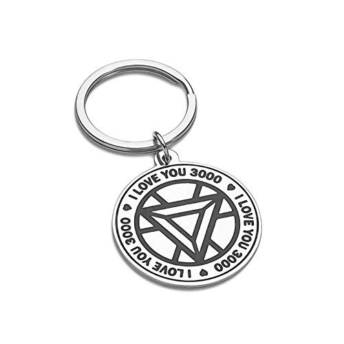 I Love You 3000 Gift for Daughter Son Dad Mom Marvel Avenger Fans Gifts Boyfriend Girlfriend Anniversary Keychain for Husband Wife Iron Man Gift Couple Birthday Gift for Her Him Women Men