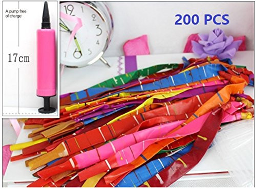 Keklle 200 PCS Toy rocket balloons long balloon flight of giant rocket balloons to whistle (free of charge pump)