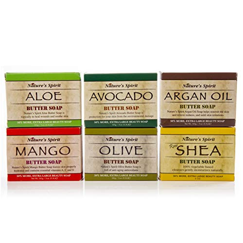Natures Spirit Butter Soap Collection Includes Olive Oil Avocado Shea Butter Mango Butter Aloe Butter and Argan Butter 5 ounce Each 6Piece Set Natures Spirit Butter Soap Collection Includes Olive Oil Avocado Shea Butter Mango Butter Aloe Butter and Argan Butter 5 ounce Each 6Piece Set