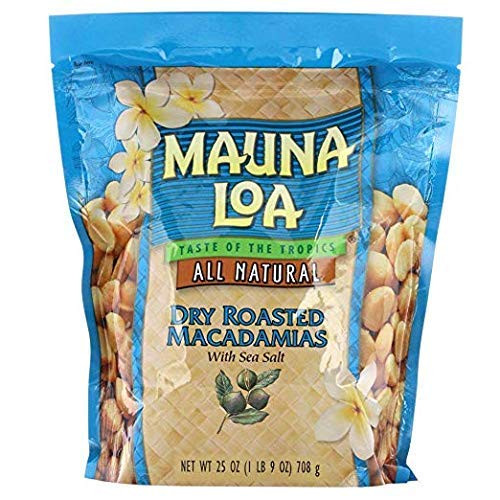 Mauna Loa Dry Roasted Macadamia Nuts with Sea Salt All Natural 25 oz Bag