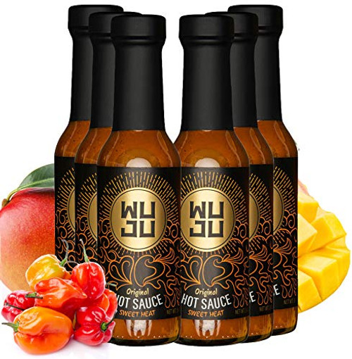 WUJU Original Agave Hot Sauce Hot Pepper Sauce AllNatural Habanero Hot Sauce With Diverse Ingredients Gourmet Hot Sauce Mild Hot Sauce Low Sodium No Preservatives 6 x 5 Ounces WUJU Original Agave Hot Sauce Hot Pepper Sauce AllNatural Habanero Hot Sauce With Diverse Ingredients Gourmet Hot Sauce Mild Hot Sauce Low Sodium No Preservatives 6 x 5 Ounces