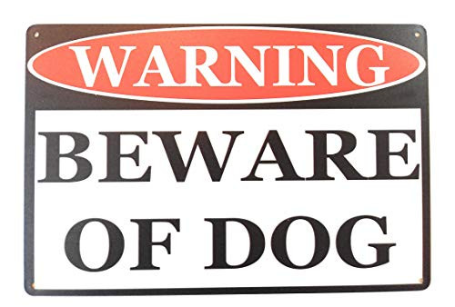 Warning Beware of Dog Tin Sign Warning Sign Animal Sign Outdoor Decor Perfect for Dog Owners 8Inch by 12Inch  TSC232