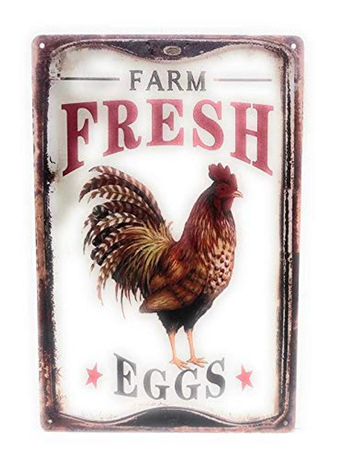Farm Fresh Eggs Tin Sign Restaurant Sign Farm Sign Barnhouse Home Decor Kitchen Decor Fresh Eggs Sign Antique Sign Chicken Coop Decoration 8Inch by 12Inch Sign TSC264 Farm Fresh Eggs Tin Sign Restaurant Sign Farm Sign Barnhouse Home Decor Kitchen Decor Fresh Eggs Sign Antique Sign Chicken Coop Decoration 8Inch by 12Inch Sign TSC264