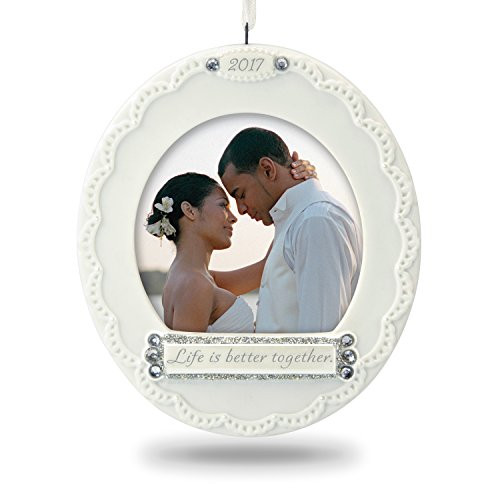 Hallmark Keepsake 2017 Life Is Better Together Photo Holder Porcelain Dated Christmas Ornament