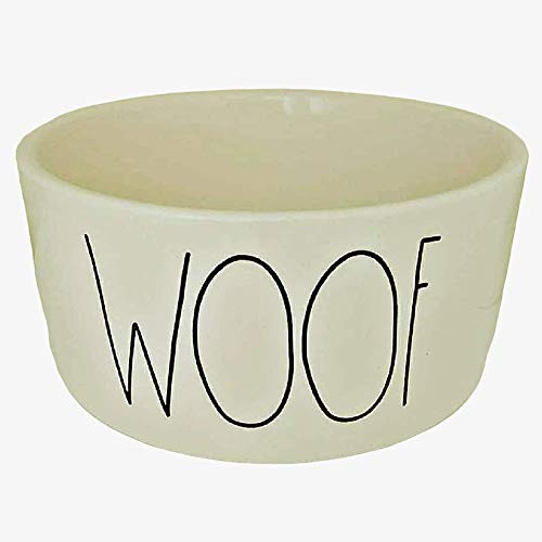 Rae Dunn Magenta Dog Pet Bowl  WOOF  Diameter 6