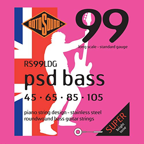 Rotosound RS99LDG Psd Stainless Steel Bass Guitar Strings 45 65 85 105