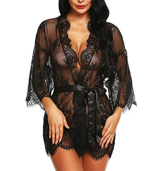 RSLOVE Women Lingerie Lace Babydoll V Neck Sleepwear Babydoll Chemise Lingerie Black M RSLOVE Women Lingerie Lace Babydoll V Neck Sleepwear Babydoll Chemise Lingerie Black M