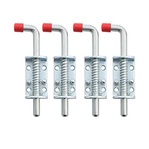 NATGAI 4 Pack Metal Lock Barrel Bolt Spring Loaded Locking Latch 65 Long wGrip Heavy Duty for Gate Shed Door Tailgate Trailer Garage 4 Pack