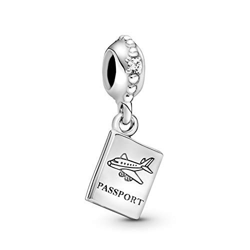 Pandora Jewelry Passport Travel Dangle Cubic Zirconia Charm in Sterling Silver Pandora Jewelry Passport Travel Dangle Cubic Zirconia Charm in Sterling Silver
