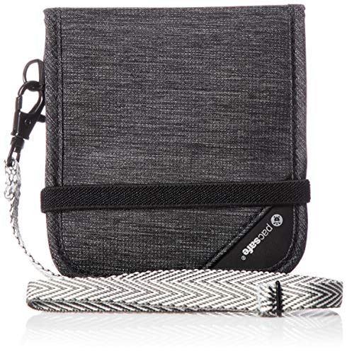 Pacsafe RFIDsafe V100 AntiTheft RFID Blocking BiFold Wallet Granite Melange Grey