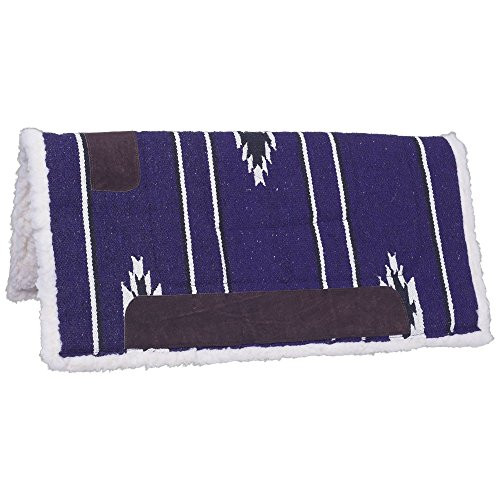 Tough 1 Square Saddle PadFleece Bottom DarkpurpleBlackCream