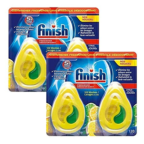 Finish Dishwasher Freshener 220 washes Citrus Lemon Lime Scent Pack of 4 017 fl oz  5ml