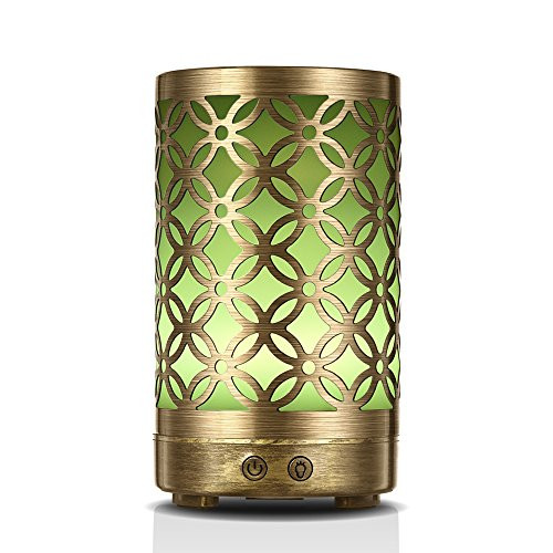 Aromatherapy Essential Oil Diffuser Humidifier 100ml Mini Vintage Metal Ultrasonic Cool Mist Humidifier for Essential Oils from Ominihome Waterless Auto Shutoff Aroma Diffuser Mothers Day Gift