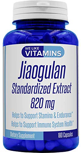 JIAOGULAN 820mg 180 Capsules  90 Day Supply of JIAOGULAN Capsules  Gynostemma Pentaphyllum The Amazing Adaptogen and AMPK activator Standardized