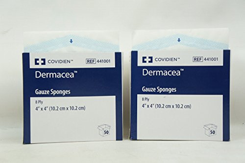 Covidien Dermacea 4 x 4 inch Gauze Sponge 8 Ply Sterile Pack of 100 Covidien Dermacea 4 x 4 inch Gauze Sponge 8 Ply Sterile Pack of 100