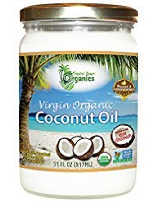 Organic Unrefined Virgin Coconut Oil  Cold Pressed Coconut Oil For Skin Face Hair Care Cooking Baking Smoothies  USDA Organic NonGMO Coco Oil by Tropical Green Organics  31 oz