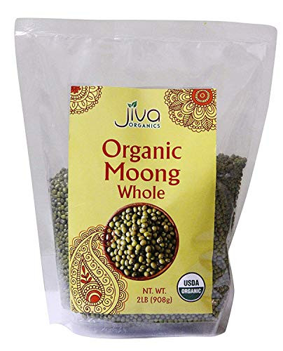 JIVA Usda Organic Whole Moong Mung Beans 2 Lb Green