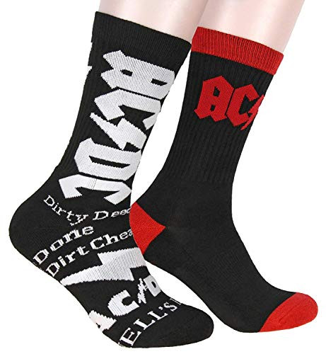 ACDC Logo Athletic Crew Socks 2 Pair Pack For Men