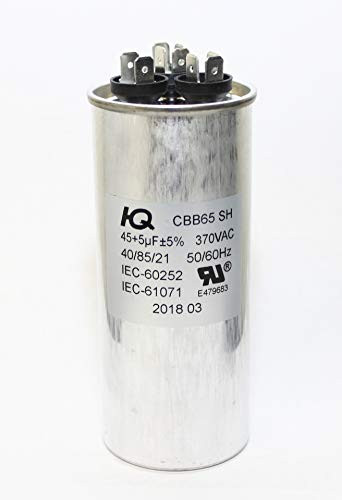 QH QX654505 Capacitor Dual Run Round 45  5 uF 455 MFD 370V