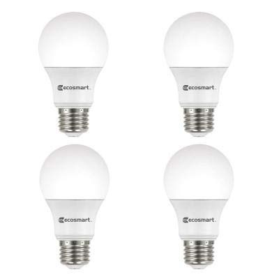 EcoSmart 40Watt Equivalent A19 Dimmable Energy Star LED Light Bulb Soft White 4Pack