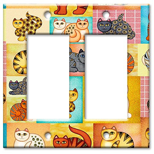 Art Plates - Cat Collage Switch Plate - Double Rocker