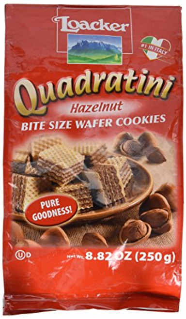 Loacker Quadratini Hazelnut Wafer Cookies 882Ounce Package Loacker Quadratini Hazelnut Wafer Cookies 882Ounce Package