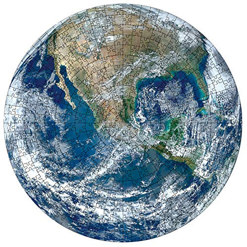 Gradient Round Jigsaw Puzzles 500 Pieces for Adults TeenEarth Difficult Challenge Educational Intellectual Decompressing Interesting Round Jigsaw Puzzle