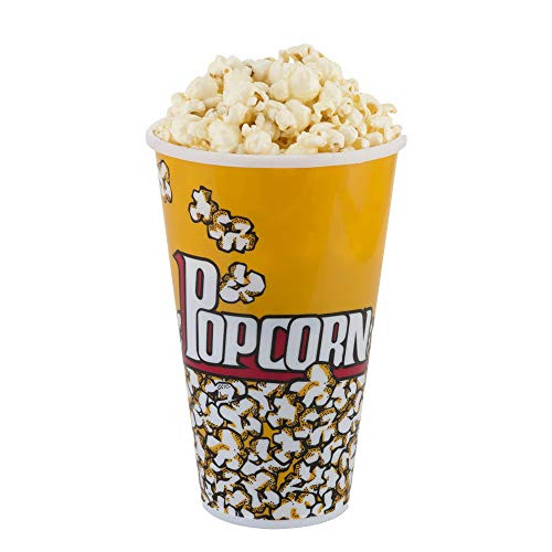 Popcorn Cups Plastic  Movie Theater Popcorn Bucket Bowl  Popcorn Tube For Movie Night  Popcorn Tubes For Carnival  Popcorn Cups 7x45 Inches  Set of 2
