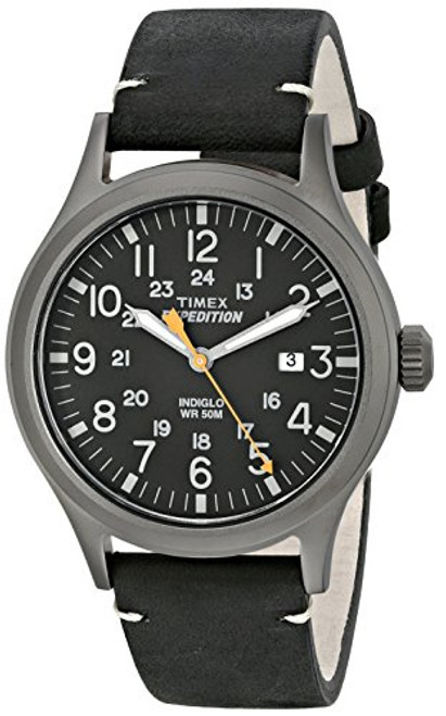 Timex Mens TW4B01900 Expedition Scout 40 Black Leather Strap Watch Timex Mens TW4B01900 Expedition Scout 40 Black Leather Strap Watch