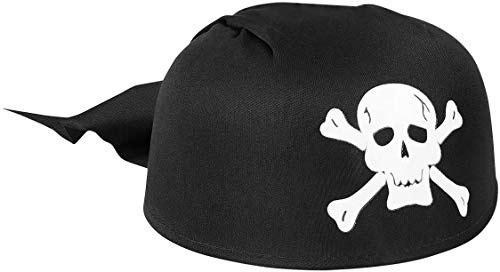 luyaoyao Adults White Skeleton Head Round Pirate Hat Black