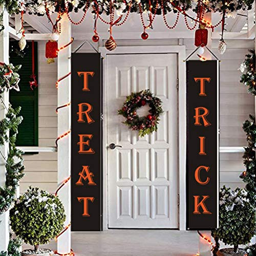 PRETYZOOM Halloween Outdoor Decoration Trick or Treat Banner Halloween Hanging Sign for Office Door Porch Front PRETYZOOM Halloween Outdoor Decoration Trick or Treat Banner Halloween Hanging Sign for Office Door Porch Front