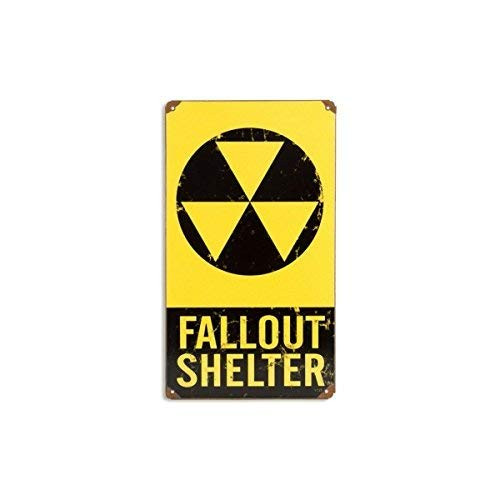 Fallout Shelter Warning Tin Metal Vintage Sign Reproduction