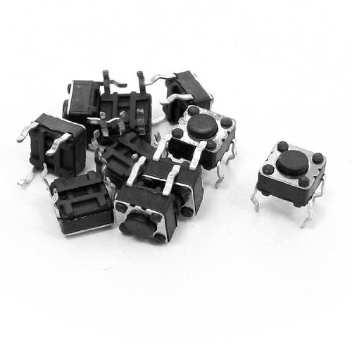 uxcell 10 Pcs 6x6x45mm 4 Pins DIP PCB Momentary Tactile Tact Push Button Switch