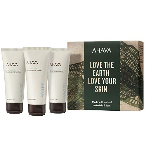 AHAVA Dead Sea Mineral Hand Cream Body Lotion and Shower Gel Value Set