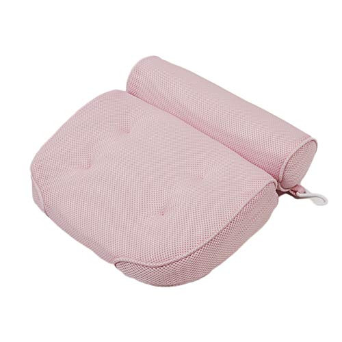 Bath Pillow Bathtub Pillow with 6 Upgraded Nonslip Suction Cups Extra Thick Spa Bathtub Cushion for Head Neck Back and Shoulder Support Fits Jacuzzi  Hot Tubs Pink
