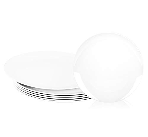 Melamine Plates 105inch Dinner Plates Dinnerware Dish set of 6 White  100 Melamine Dishwasher Safe BPA Free