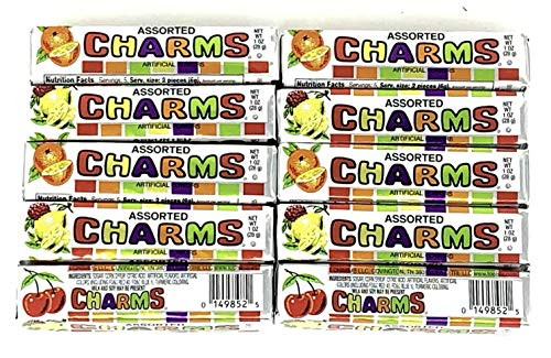 Charms Squares Assorted Fruit Flavors  Pack of 10 10 candies per pack total of 100